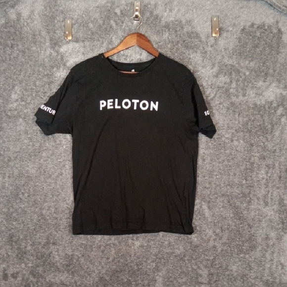Peloton Black Crew Neck Tee Short Sleeve Workout Casual Womens Large - Picture 1 of 8